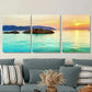 3pcs Sunset Ocean View Triptych Vibrant Seascape Metal Print Ready to Hang Art