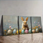 3pcs  Adorable Easter Bunny with Eggs Wall Art Set Canvas Framed 40x60cm - High Quality Print 100% Australian Made Wall Canvas Ready to Hang