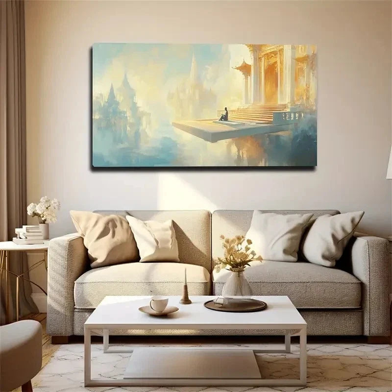 People In Heaven Modern Wall Art Canvas Office Home Room Framed 120x60cm