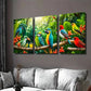 3pcs Colorful Parrot and Exotic Birds Painting Wall Art Set Canvas Framed 40x60cm - High Quality Print 100% Australian Made Wall Canvas Ready to Hang