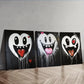 3pcs Ghostly Smile Design Darkness Perfect Wall Art Set Canvas Framed 40x60cm - High Quality Print 100% Australian Made Wall Canvas Ready to Hang