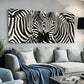 Black & White Striped Zebra Wall Art Canvas Office Home Room Framed 80x45cm