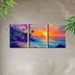3pcs Charming Colorful Sunset Seaside View Wall Art Set Canvas Framed 40x60cm - High Quality Print 100% Australian Made Wall Canvas Ready to Hang