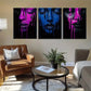 3pcs Emotional Dark Expression Drips Prefect Wall Art Set Canvas Framed 40x60cm - High Quality Print 100% Australian Made Wall Canvas Ready to Hang