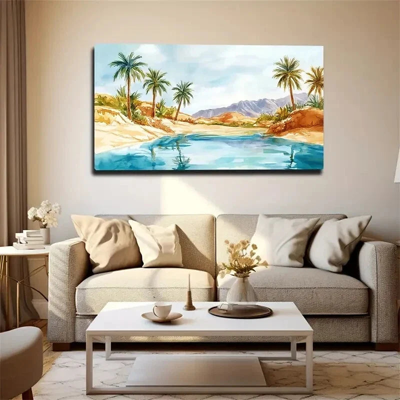 Tropical Palm Tree Modern Wall Art Canvas Office Home Room Framed 120x60cm