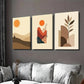 3pcs Boho Landscape Modern Abstract Sun Wall Art Set Canvas Framed 40x60cm - High Quality Print 100% Australian Made Wall Canvas Ready to Hang