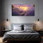 Sunset Over Lavender Field Hues Wall Art Canvas Office Home Room Framed 120x60cm