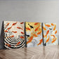 3pcs Goldfish Vortex Design Orange Perfect Wall Art Set Canvas Framed 40x60cm - High Quality Print 100% Australian Made Wall Canvas Ready to Hang