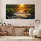 Serene Forest Sunlight wall canvas office home room framed 120x60cm