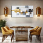 Golden Black & White Abstract Wall Art Canvas Office Home Room Framed 120x60cm
