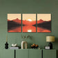 3pcs Warm Mountain Sunrise Wall Art Set Canvas Framed 40x60cm - High Quality Print 100% Australian Made Wall Canvas Ready to Hang