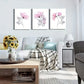 3pcs  Pink Flowers  Metal Print Ready to Hang Art