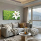 Blooming White Lily Grass Wall Art Canvas Office Home Room Framed 120x60cm