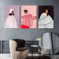 3pcs Minimalist Figures with Stripes and Bold Metal Print Ready to Hang Art