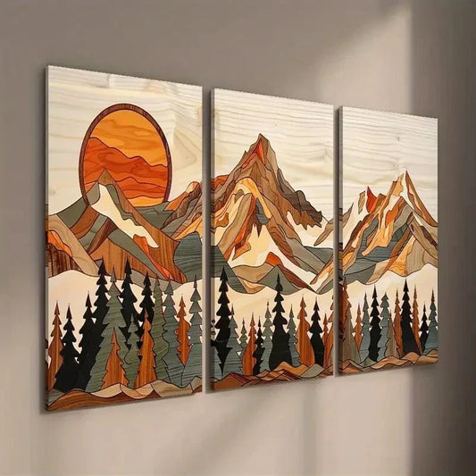 3pcs Rural Nature Trees Scenery Wall Art Set Canvas Framed 40x60cm - High Quality Print 100% Australian Made Wall Canvas Ready to Hang