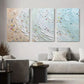 3pcs Coastal Beach Ocean Waves with Colorful Metal Print Ready to Hang Art