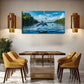 A Dolphin Leaps Out The Water Wall Art Canvas Office Home Room Framed 120x60cm