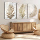 3pcs Classic Modern Vintage Leaf Brown Leaves Wall Art Set Canvas Framed 40x60cm - High Quality Print 100% Australian Made Wall Canvas Ready to Hang