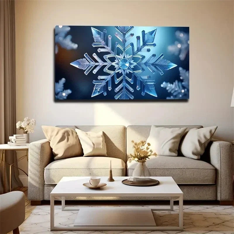 Crystal Clear Winter & Spring Wall Art Canvas Office Home Room Framed 80x45cm