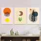 3pcs Boho Style Modern Abstract Yellow Wall Art Set Canvas Framed 40x60cm - High Quality Print 100% Australian Made Wall Canvas Ready to Hang