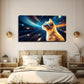 Cat In Space Aesthetic Wall Art Canvas Office Home Room Framed 120x60cm