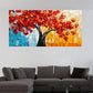 Red Leaves Contemporary Décor Wall Art Canvas Office Home Room Framed 120x60cm