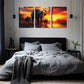 3pcs Walking Elephant At Sunset Wall Art Set Canvas Framed 40x60cm - High Quality Print 100% Australian Made Wall Canvas Ready to Hang