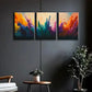 3pcs Colorful Liquid Paint Splashes Perfect Wall Art Set Canvas Framed 40x60cm - High Quality Print 100% Australian Made Wall Canvas Ready to Hang