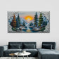 Sunset Over the Alpine River Wall Art Canvas Office Home Room Framed 120x60cm
