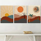 3pcs Bohemian Modern Abstract Landscape Wall Art Set Canvas Framed 40x60cm - High Quality Print 100% Australian Made Wall Canvas Ready to Hang