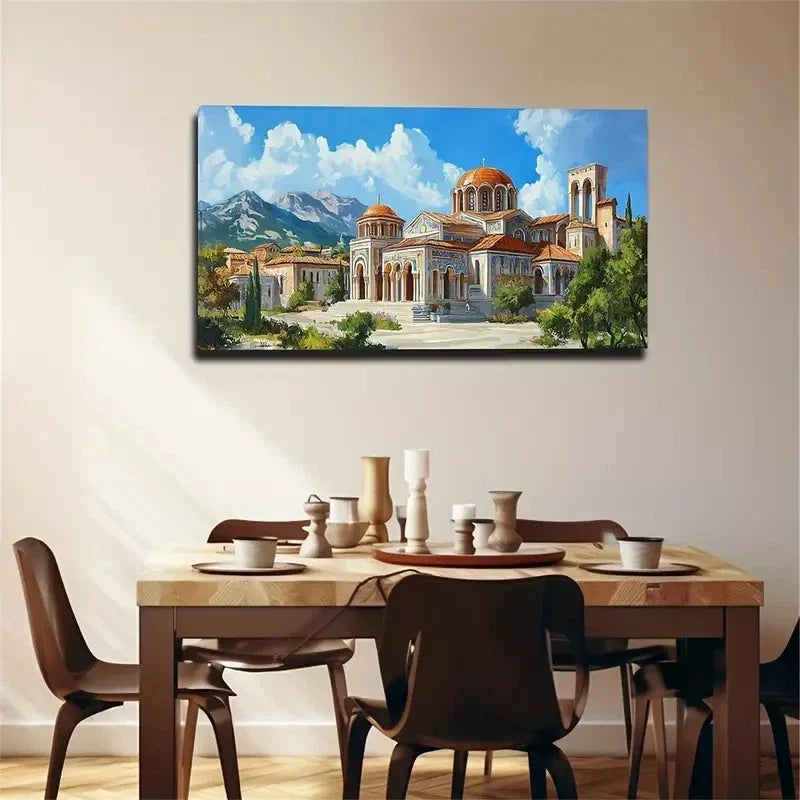 Classical Castle Landscape Wall Art Canvas Office Home Room Framed 120x60cm