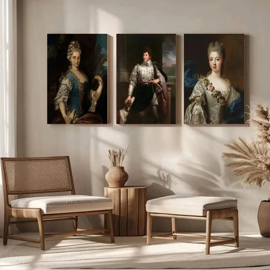 3pcs Vintage English countryside gallery Metal Print Ready to Hang Art
