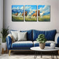 3pcs Different Colors Of Horses Specific Style Wall Art Set Canvas Framed 40x60cm - High Quality Print 100% Australian Made Wall Canvas Ready to Hang