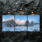 3pcs Snowy Palm Trees Clouds Blue Sky Metal Print Ready to Hang Art