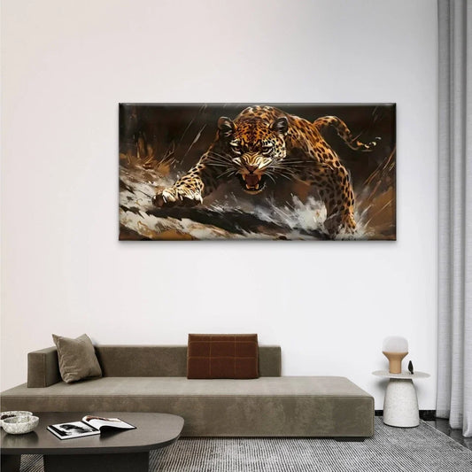 Modern Jaguar In Jungle Perfect Wall Art Canvas Office Home Room Framed 80x45cm