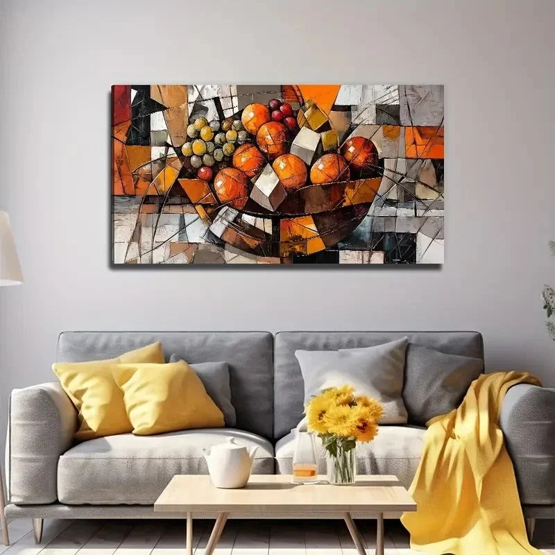 A Pot Of Abstract Fruit Wall Art Canvas Office Home Room Framed 120x60cm