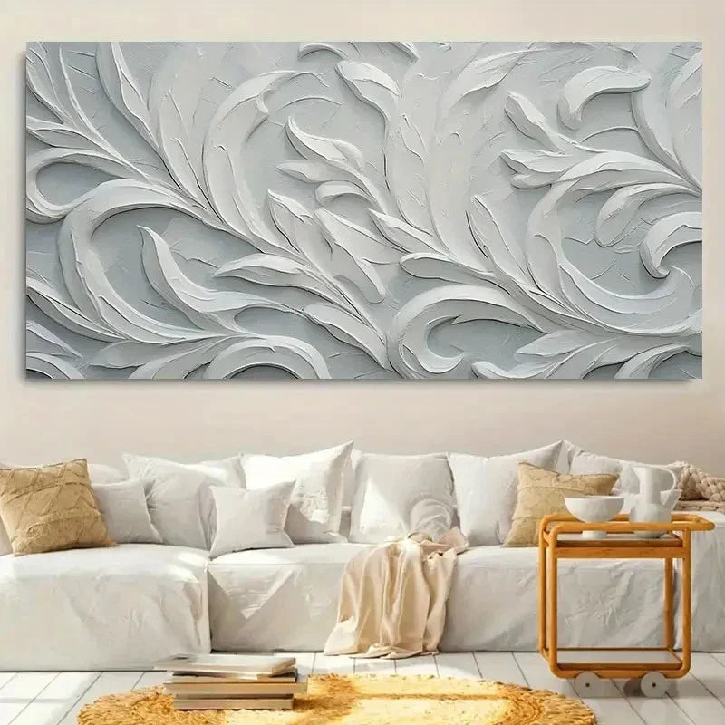 White Floral Elegant Realistic Wall Art Canvas Office Home Room Framed 120x60cm