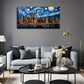 Modern City Night Skyline Wall Art Canvas Office Home Room Framed 120x60cm