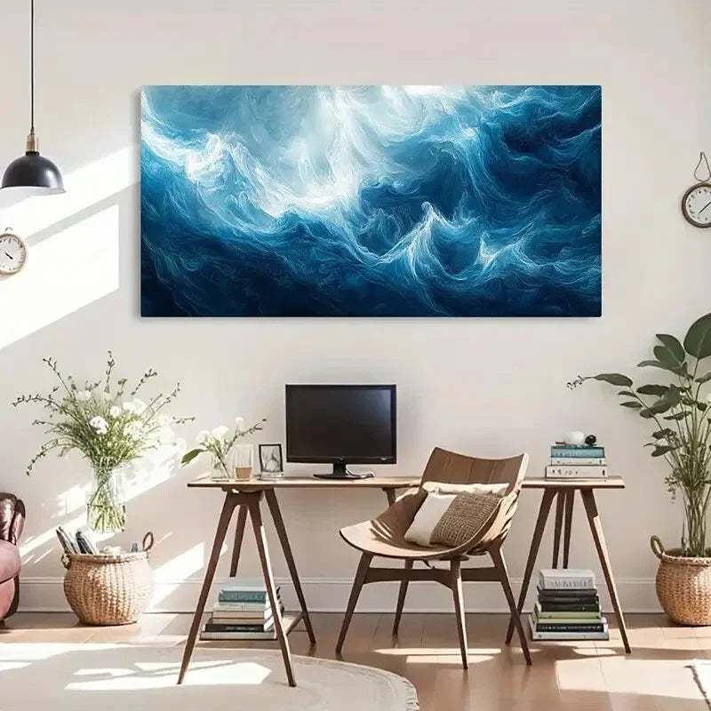 Dynamic Brushstrokes Vibrant Wall Art Canvas Office Home Room Framed 120x60cm