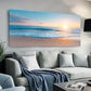 Vibrant Ocean Sunset Scene Wall Art Canvas Office Home Room Framed 80x45cm