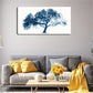 Blue And White Abstract Design Wall Art Canvas Office Home Room Framed 80x45cm