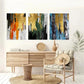 3pcs Designs in Black White Green & Blue Wall Art Set Canvas Framed 40x60cm - High Quality Print 100% Australian Made Wall Canvas Ready to Hang