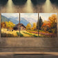 3pcs Autumn Scenery Nature Beauty Perfect Wall Art Set Canvas Framed 40x60cm - High Quality Print 100% Australian Made Wall Canvas Ready to Hang