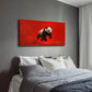 Giant Panda Presenting Running Wall Art Canvas Office Home Room Framed 120x60cm