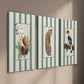 3pcs Whimsical Vintage Crow Owl & Cheetah Wall Art Set Canvas Framed 40x60cm - High Quality Print 100% Australian Made Wall Canvas Ready to Hang