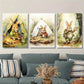 3pcs Vibrant Floral Blooms Nature Forest Metal Print Ready to Hang Art