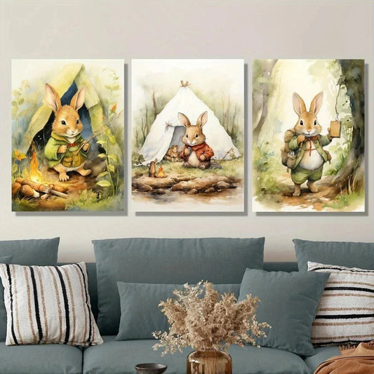 3pcs Vibrant Floral Blooms Nature Forest Metal Print Ready to Hang Art