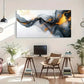 Contemporary Minimalist Golden Wall Art Canvas Office Home Room Framed 120x60cm