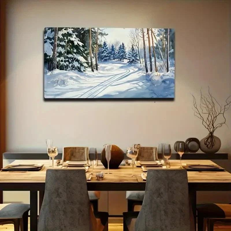 Realistic Winter Snows Cape Wall Art Canvas Office Home Room Framed 120x60cm