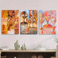 3pcs Vibrant African Faces Modern Abstract Metal Print Ready to Hang Art